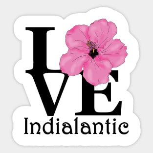 LOVE Indialantic Pink Hibiscus Sticker